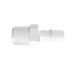Adapter 3/8 BSPT Thread x 3/8 Barb in White Polypropylene