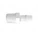 Adapter 1/2 NPT Thread x 1/2 Barb in White Polypropylene