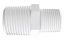 Conversion Nipple 1/2 NPT x 3/8 NPT in White Polypropylene